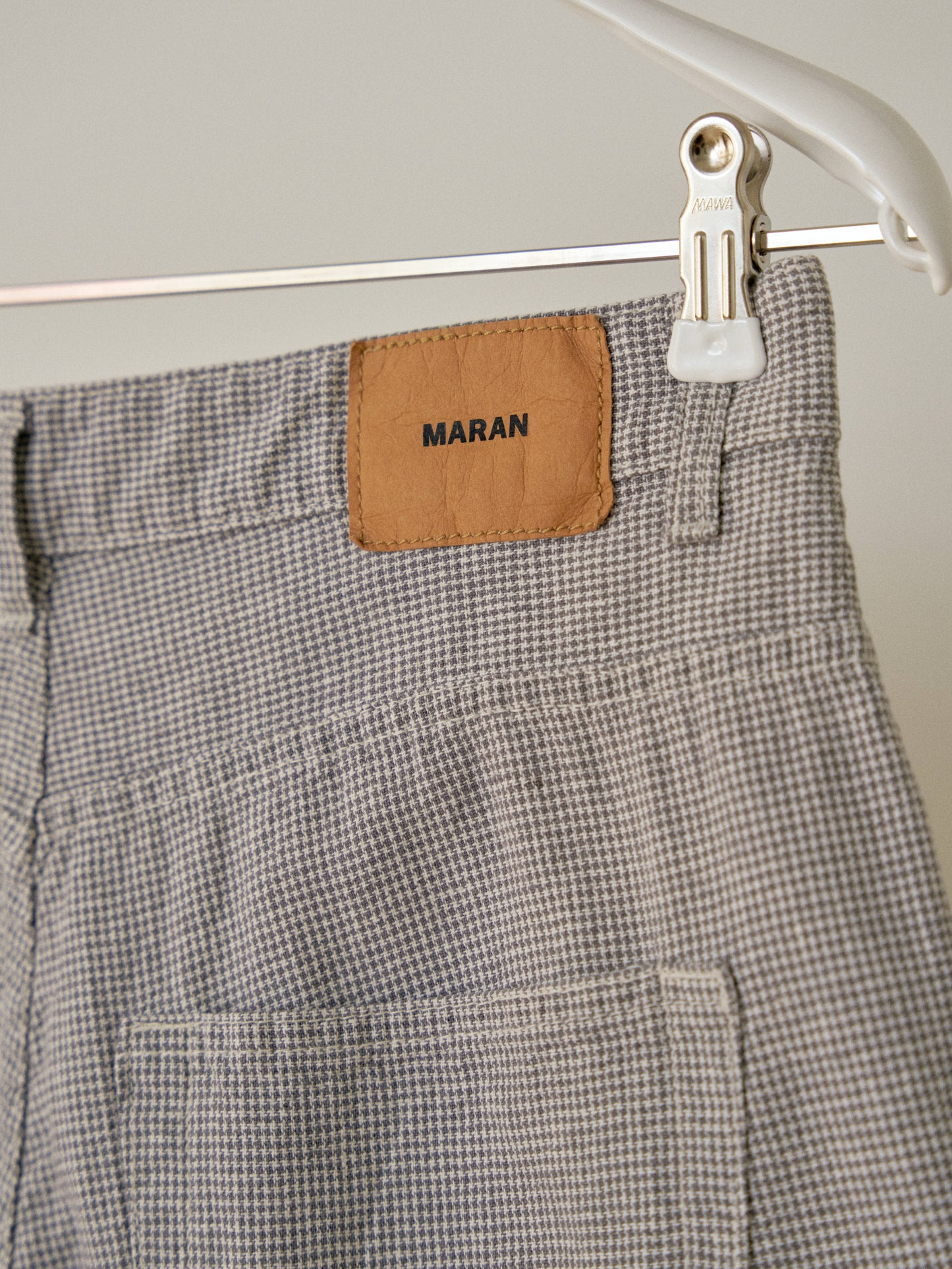 Linen Check Half Pants - Gray