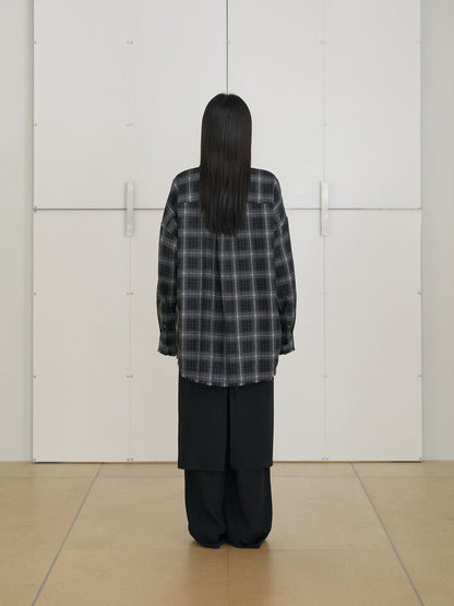MARAN Fringe Check Shirt - Black 商品画像14/19