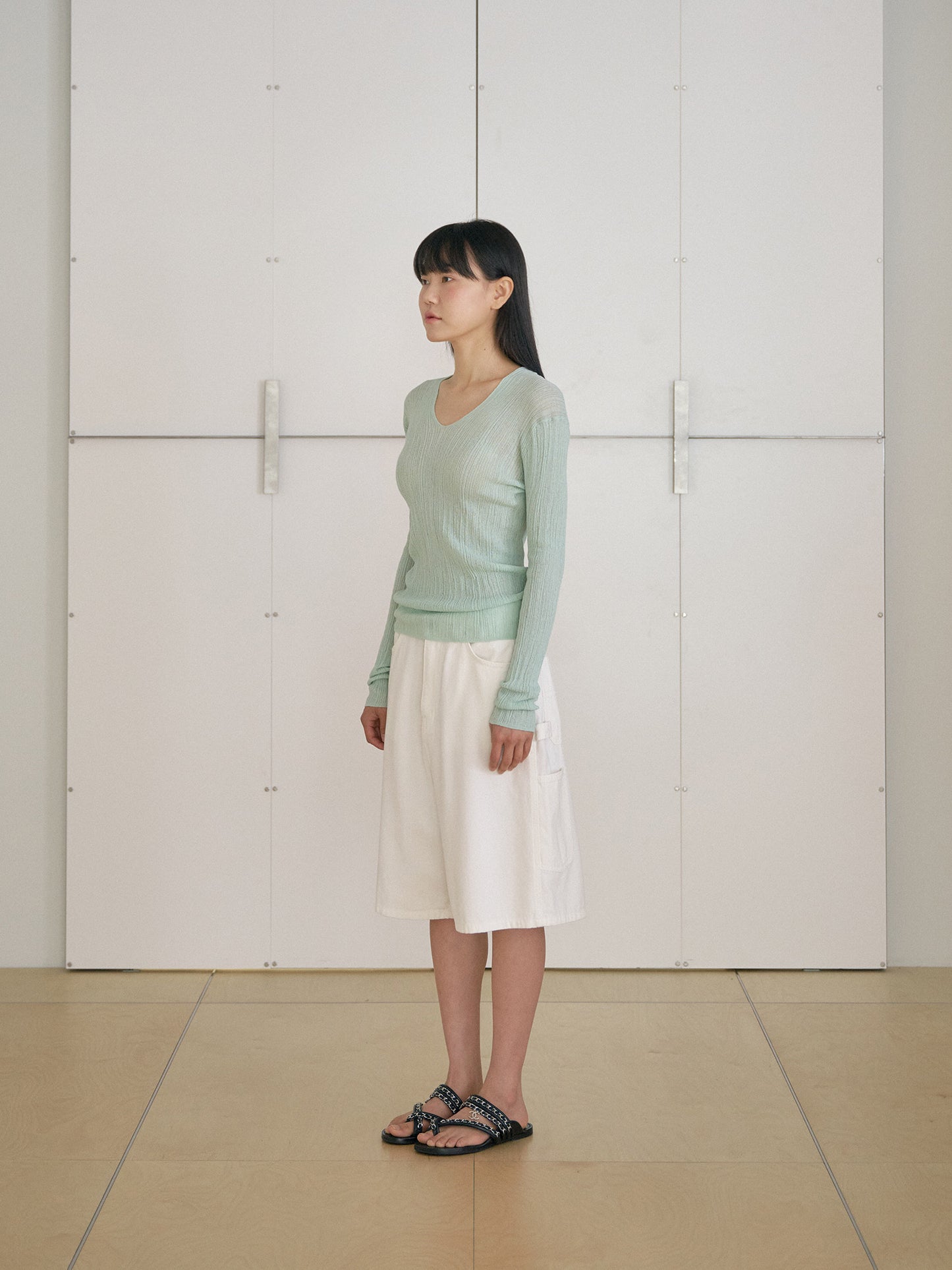 Oxford Work Half Pants - Ivory