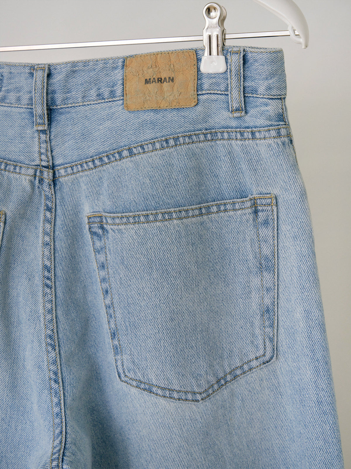 Curved Denim Pants - Light Indigo 5
