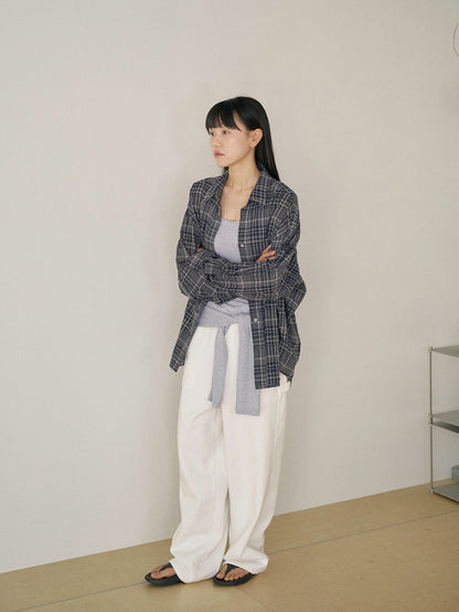 Check Wire Shirt - Navy 3