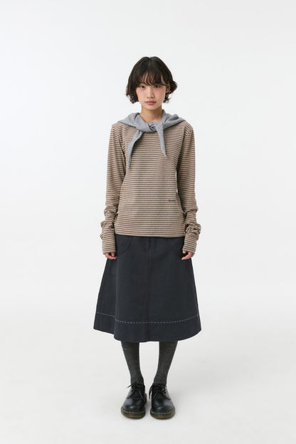 SIGNATURE LABEL KNIT SCARF, GRAY