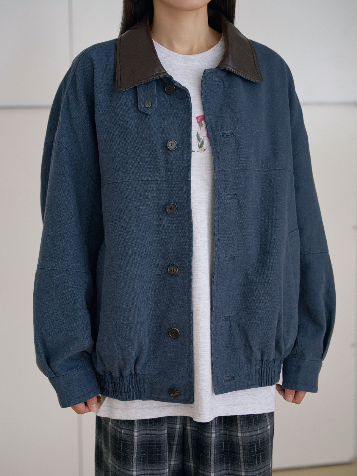 MARAN Washed Oxford Blouson - Navy 商品画像18/21