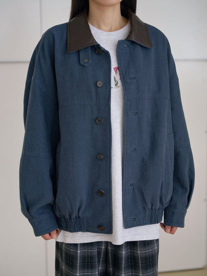 MARAN Washed Oxford Blouson - Navy 商品画像18/21