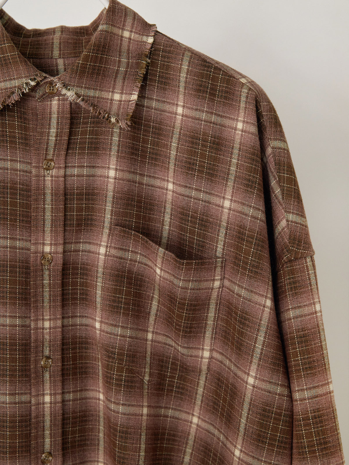 Fringe Check Shirt - Brown 7