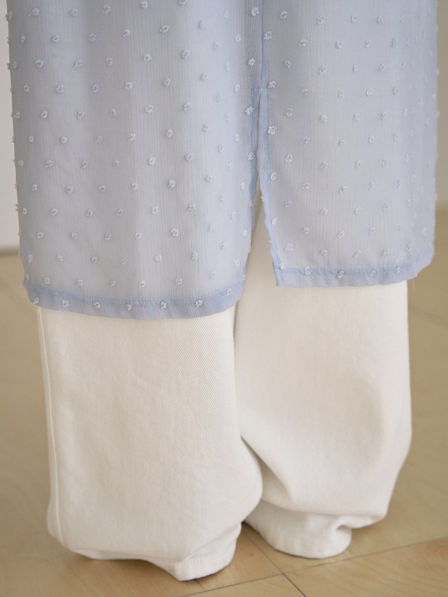 Dot Slit Skirt - Blue