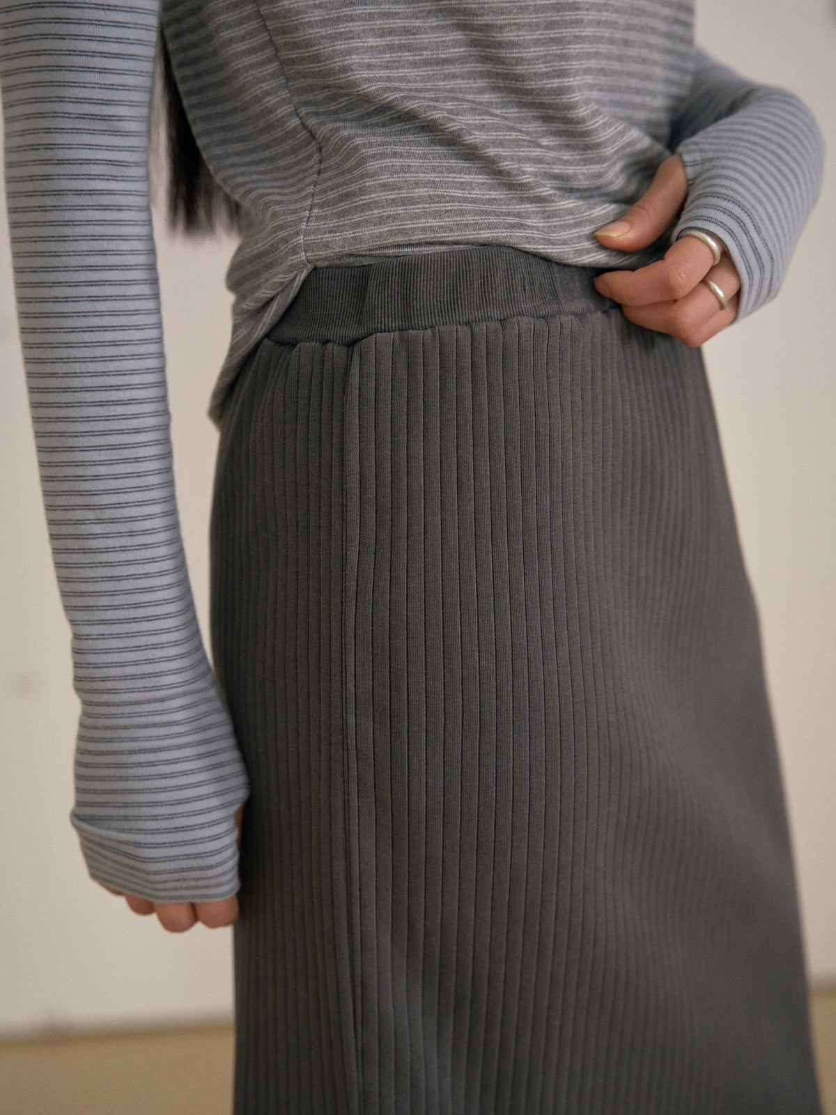Pigment Rib Skirt - Charcoal 9