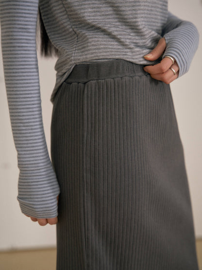 Pigment Rib Skirt - Charcoal 9