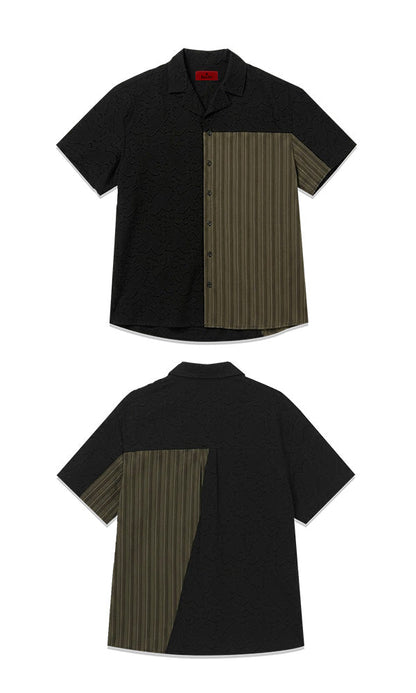 Ethnic Coloring Open Collar Shirts Black (26ss Ver.)