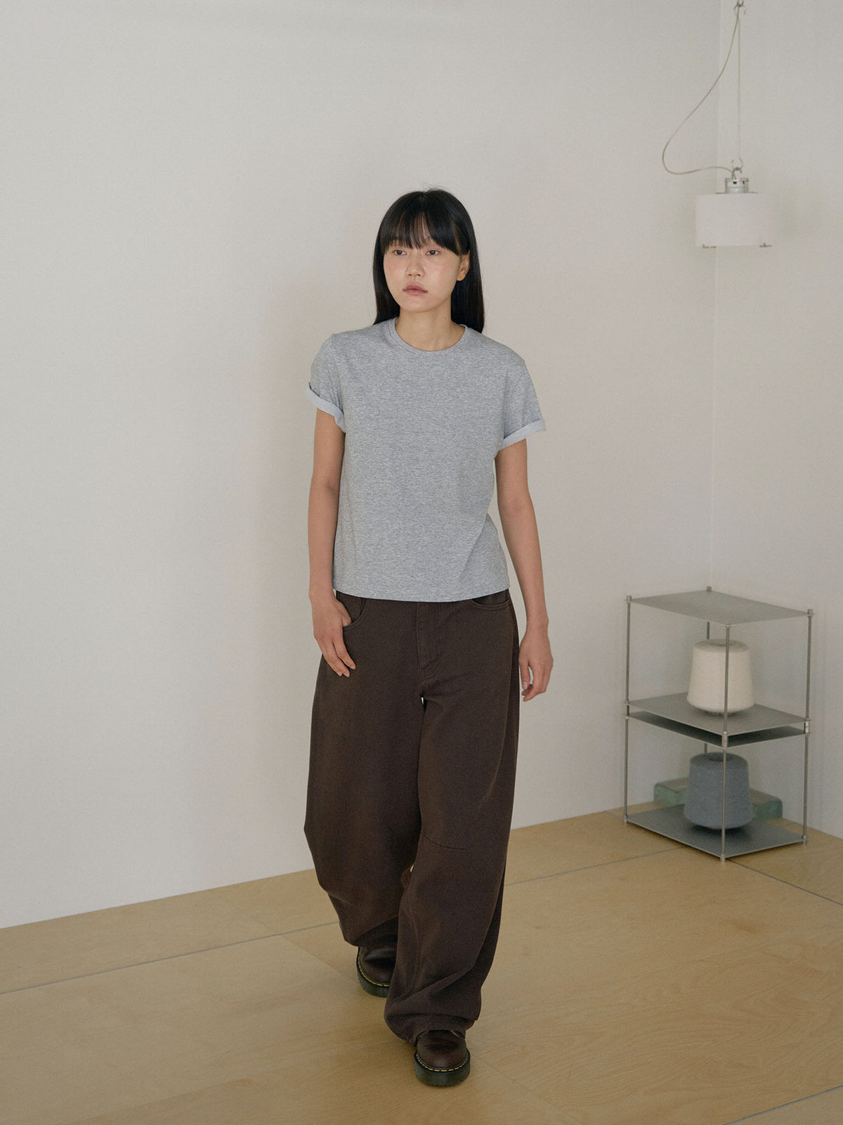 MARAN Cotton Twill Curved Pants - Brown 商品画像17/21