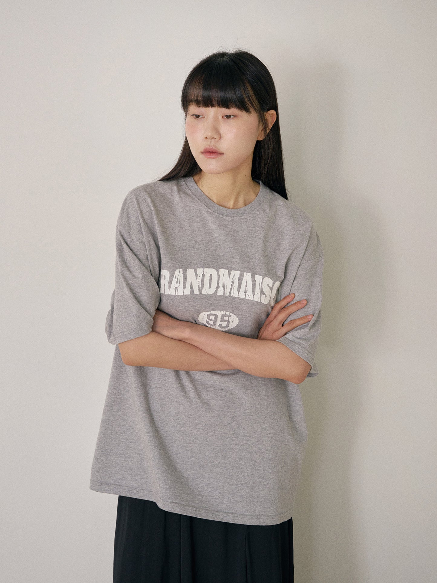 Crack Lettering Short Sleeve - Gray