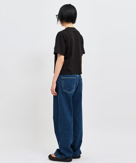 【C Wear シーウエア】 Oversized Crop T-Shirt Black
