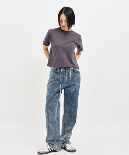 【C Wear シーウエア】 Oversized Crop T-Shirt Charcoal