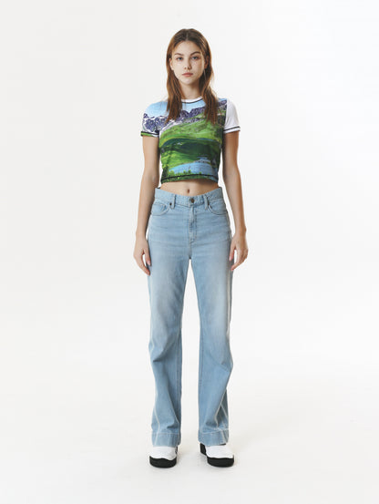 PRINT SHORT SLEEVE CROP T-SHIRT_[FIELD]