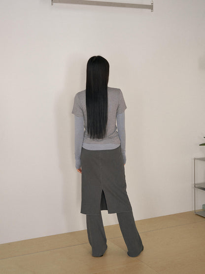Pigment Rib Skirt - Charcoal 6