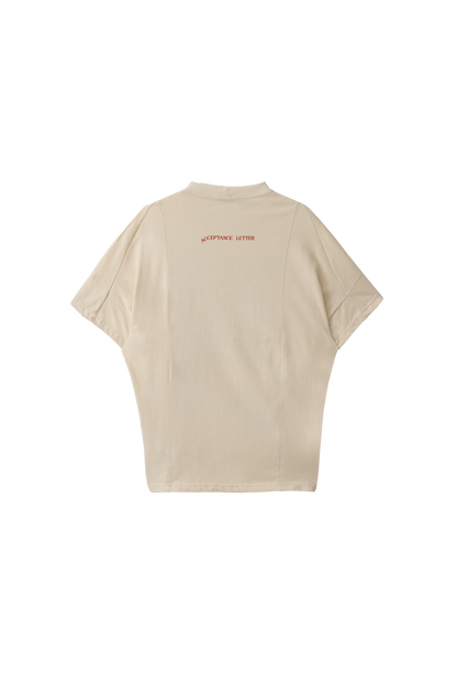 Meow Curve T-Shirt - Cream, Black
