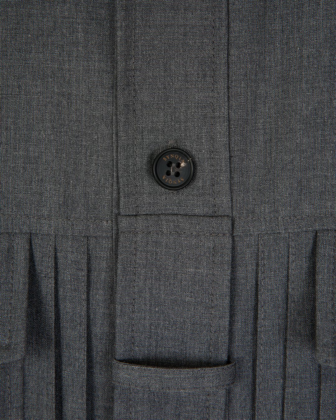 UTILITY PIN-TUCK HALF SLEEVE SHIRTS -GREY 