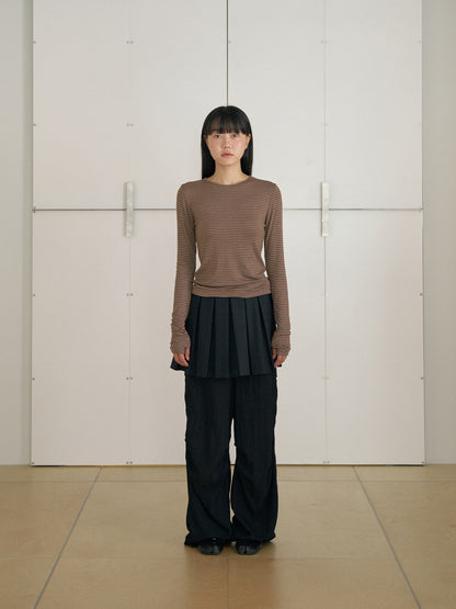 MARAN Rib Stripe Long Sleeve - Brown 商品画像14/21