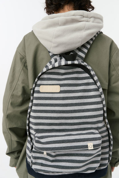 JERSEY STRIPE BACKPACK, CHARCOAL