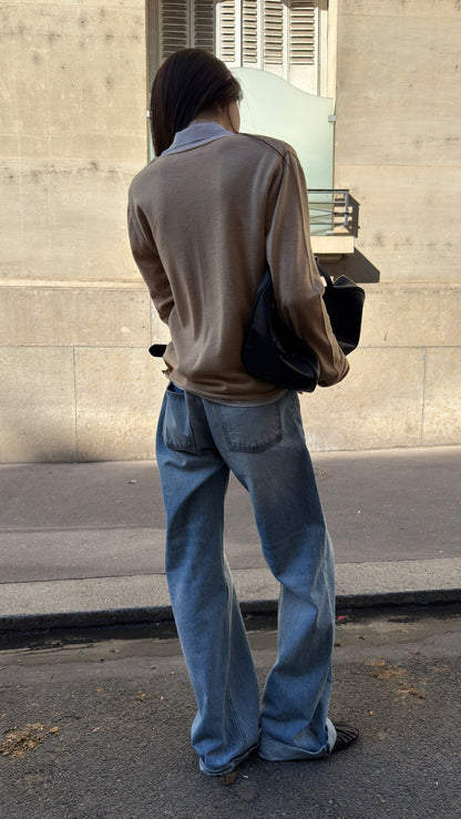 Merino Wool V-neck Knit