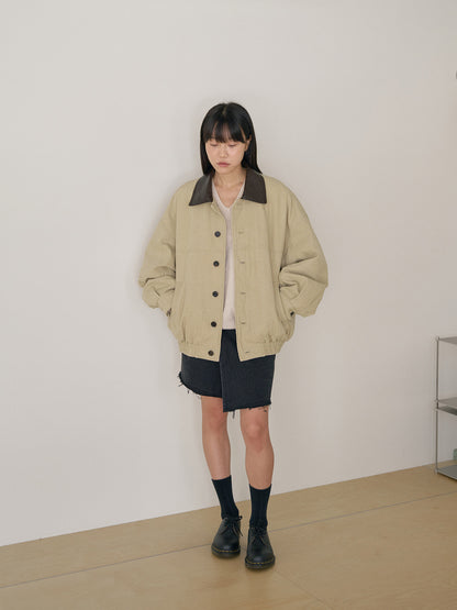 MARAN Washed Oxford Blouson - Beige 商品画像14/21