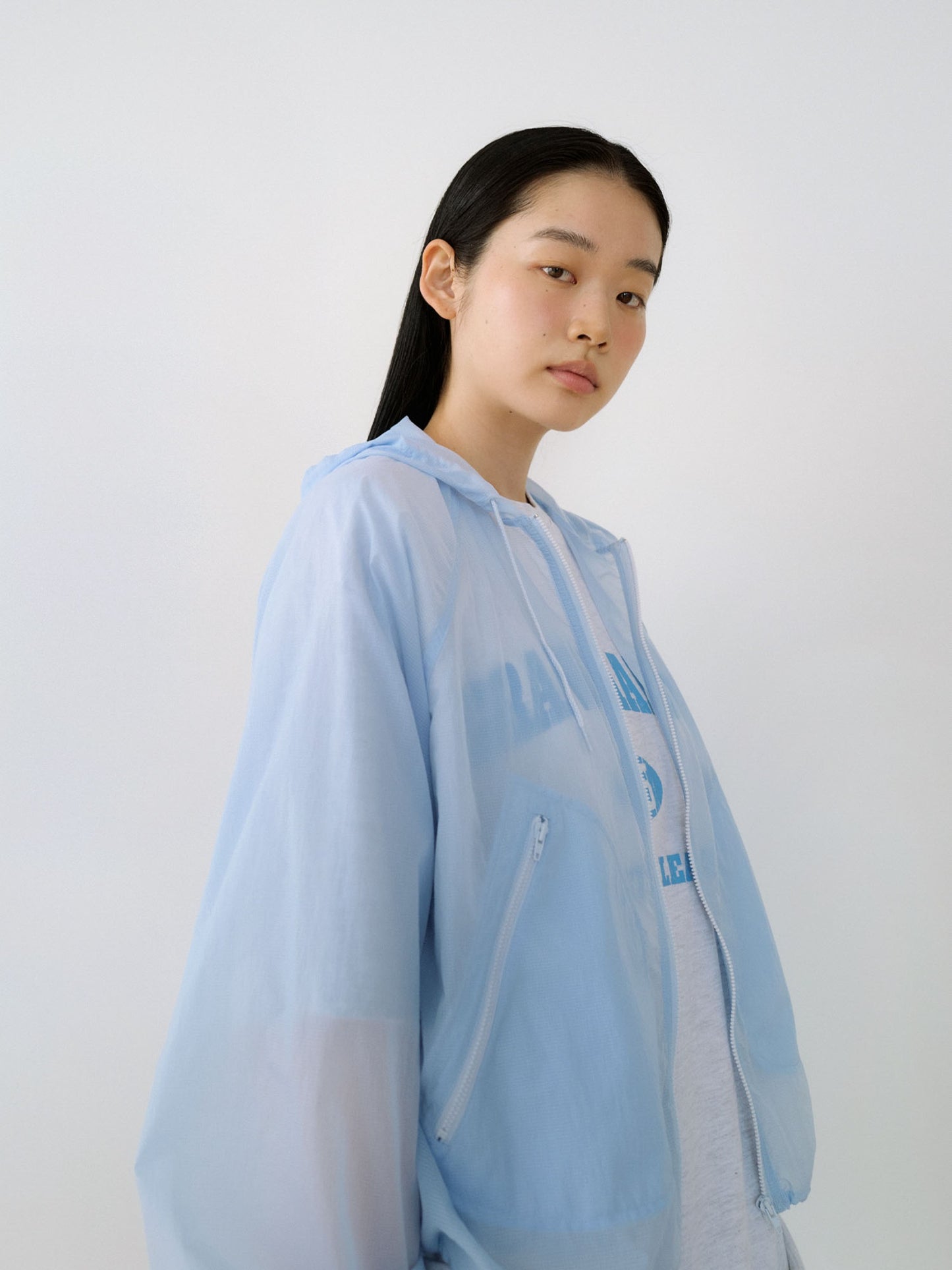 Ripstop Raglan Hoodie Jacket - Sky Blue
