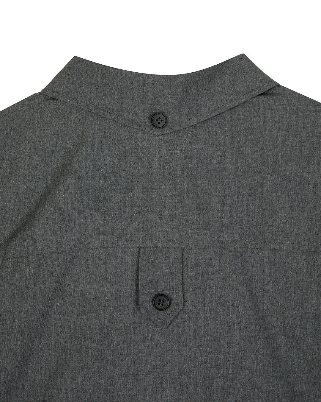 UTILITY PIN-TUCK HALF SLEEVE SHIRTS -GREY 