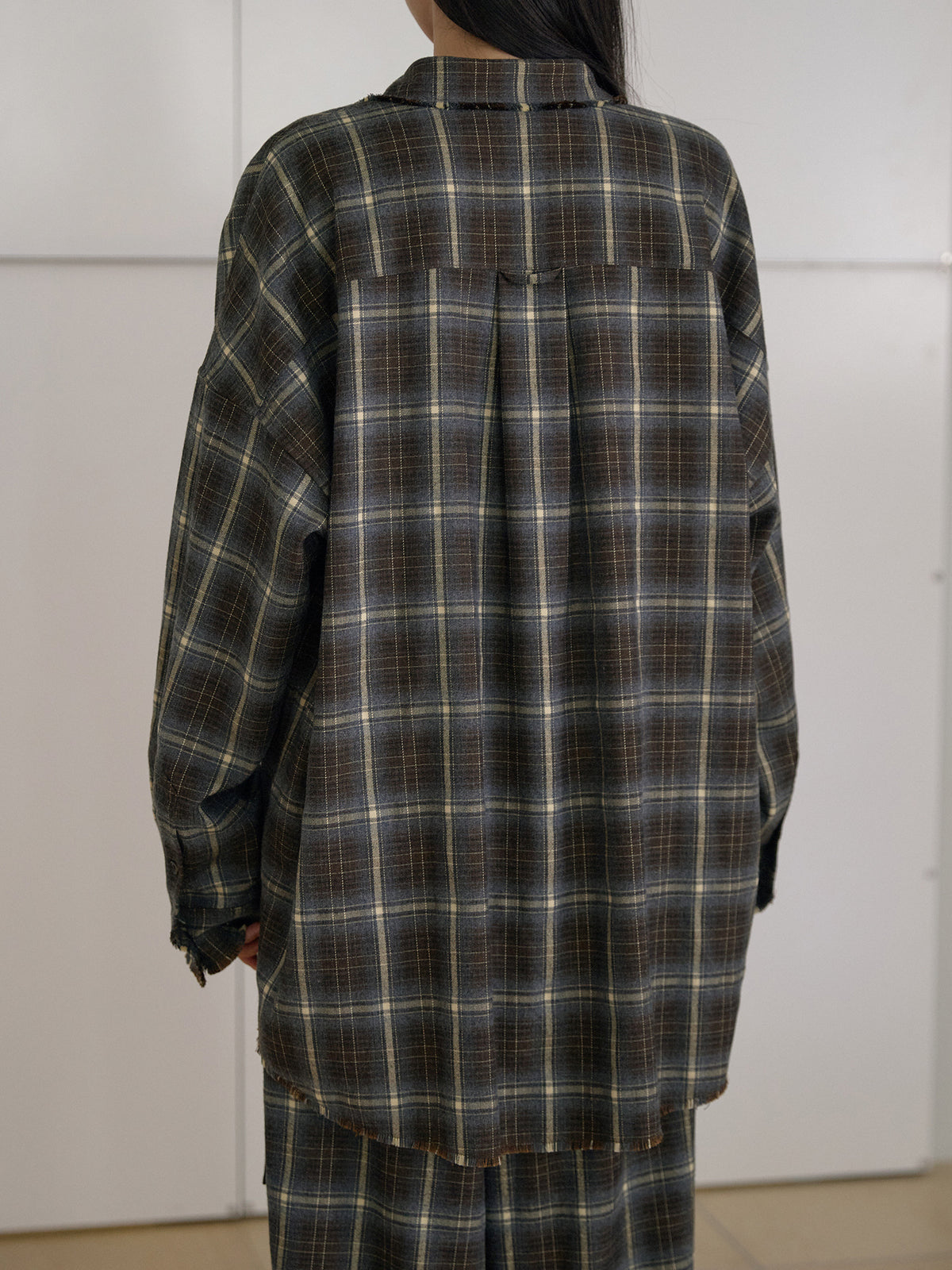 MARAN Fringe Check Shirt - Khaki 商品画像21/21