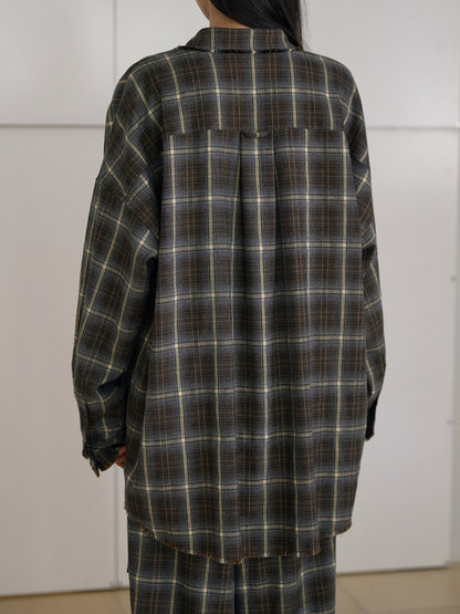 MARAN Fringe Check Shirt - Khaki 商品画像21/21