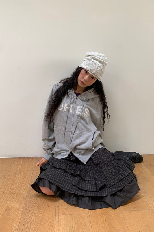 [9/22予約配送] LOGO PATCH HOODED ZIP-UP, FLORAL MELANGE