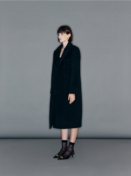 【ARIK. アリク 2025AW】BARNARD Double breasted wool coat Black