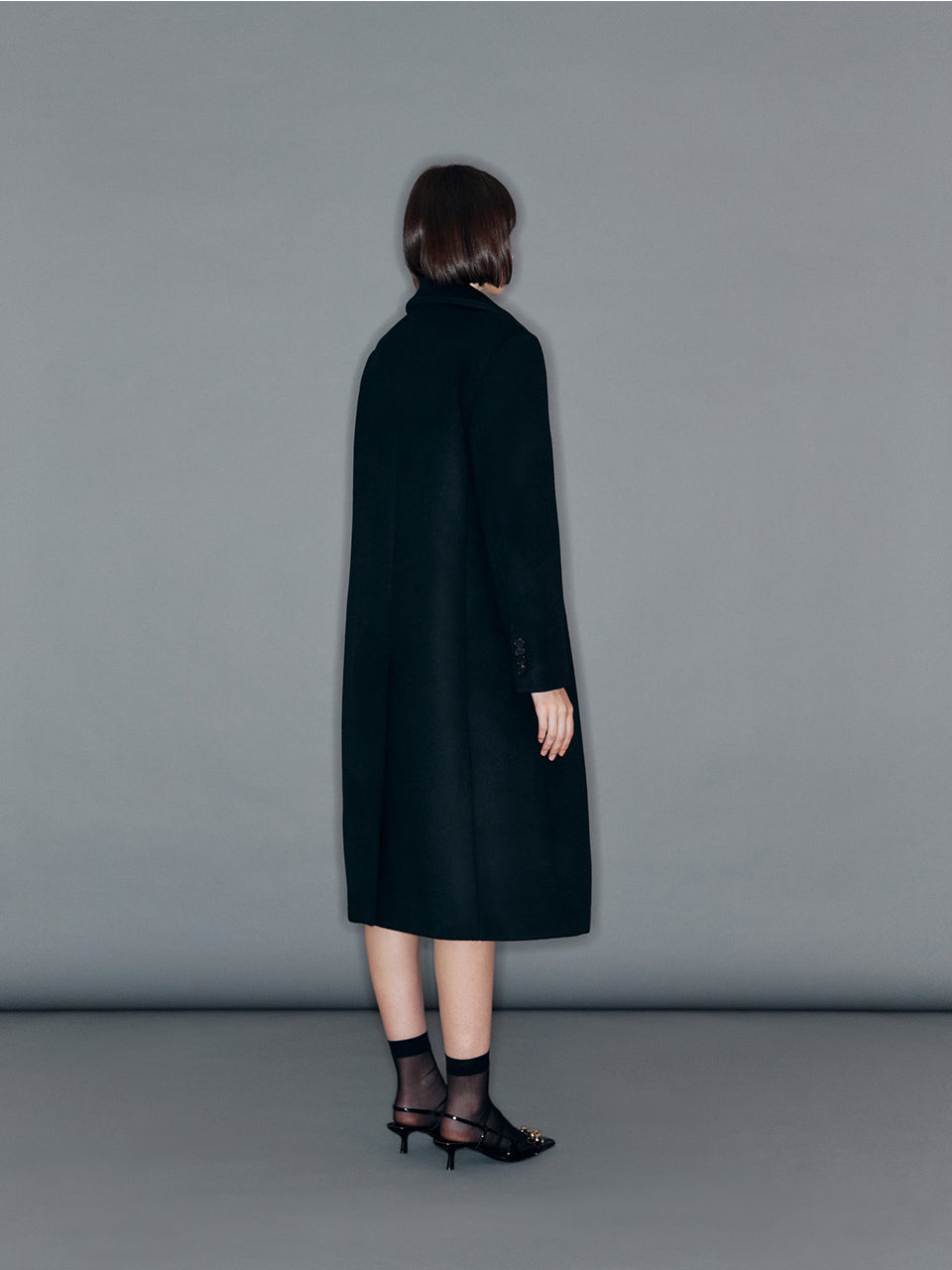 【ARIK. アリク 2025AW】BARNARD Double breasted wool coat Black