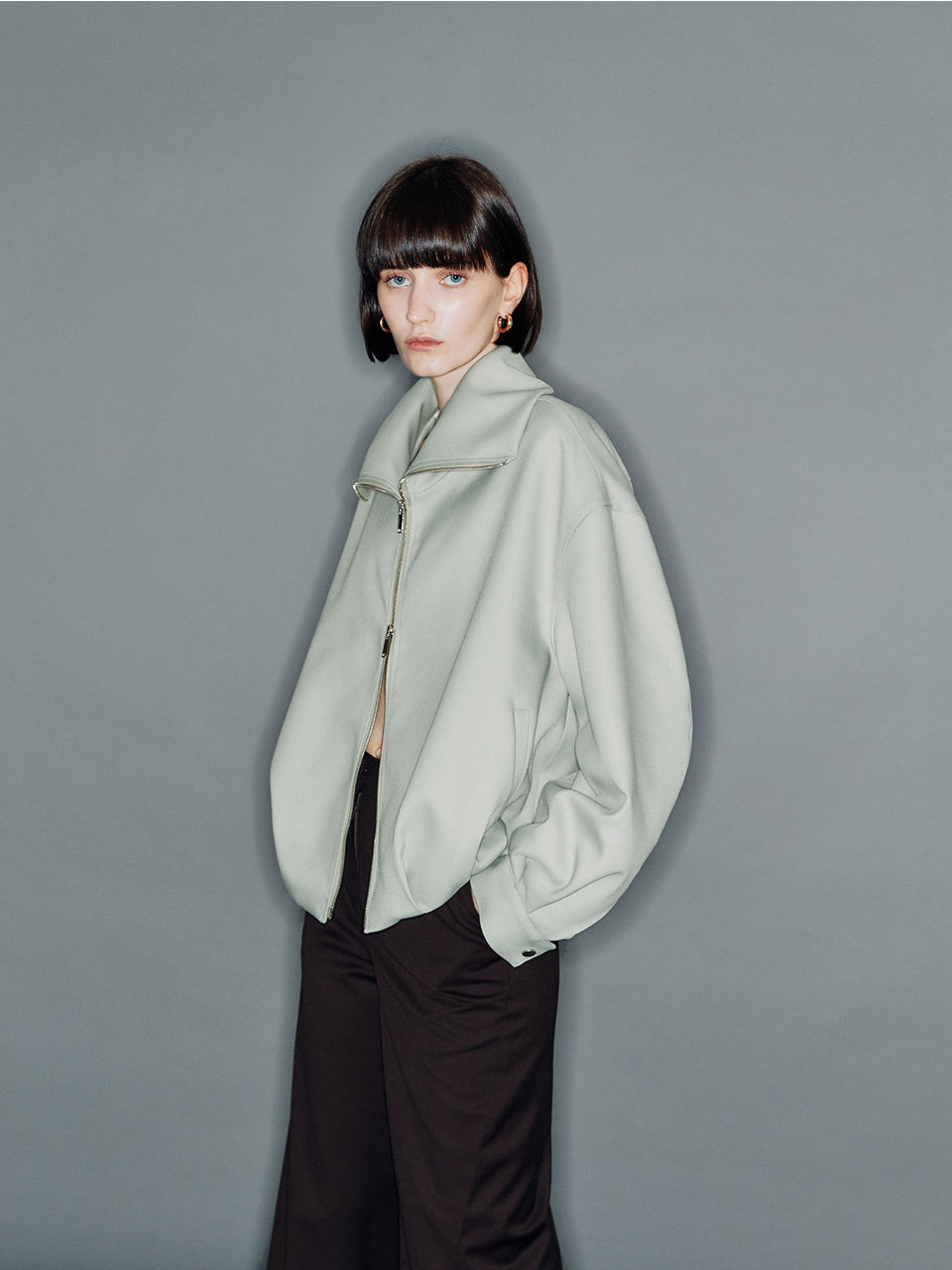 【ARIK. アリク】HAN Curved line jacket Pistachio