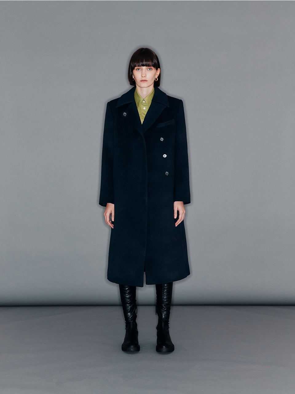 【ARIK. アリク 2025AW】BARNARD Double breasted wool coat Dark Navy