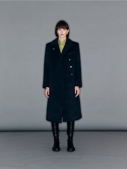 [ARIK. 2025AW] BARNARD Double breasted wool coat Dark Navy