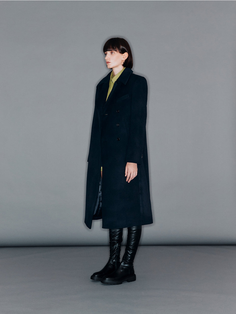 【ARIK. アリク 2025AW】BARNARD Double breasted wool coat Dark Navy