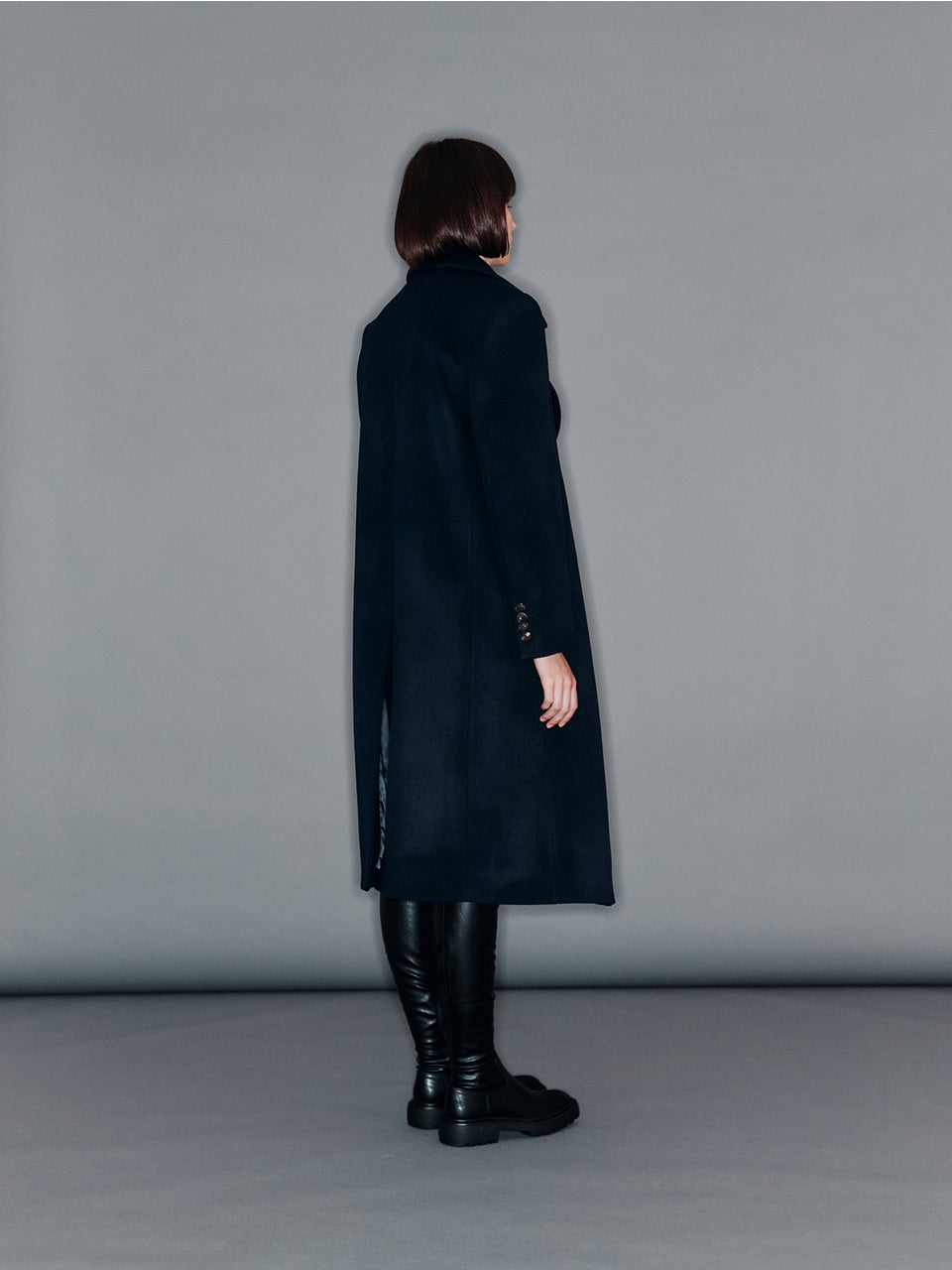 【ARIK. アリク 2025AW】BARNARD Double breasted wool coat Dark Navy