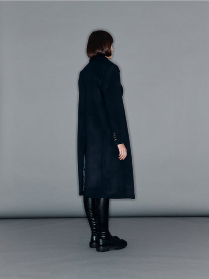 [ARIK. 2025AW] BARNARD Double breasted wool coat Dark Navy