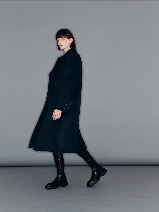 [ARIK. 2025AW] BARNARD Double breasted wool coat Dark Navy