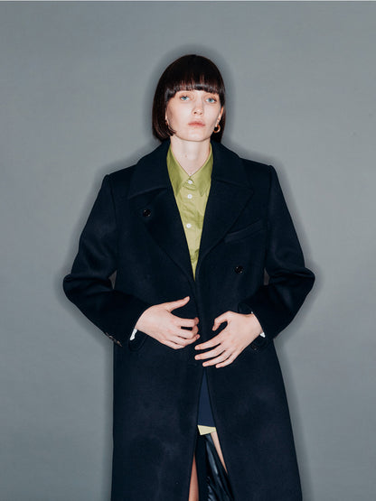 [ARIK. 2025AW] BARNARD Double breasted wool coat Dark Navy