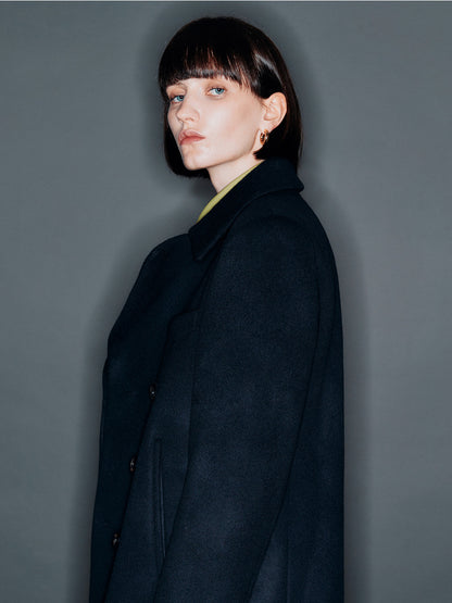 [ARIK. 2025AW] BARNARD Double breasted wool coat Dark Navy