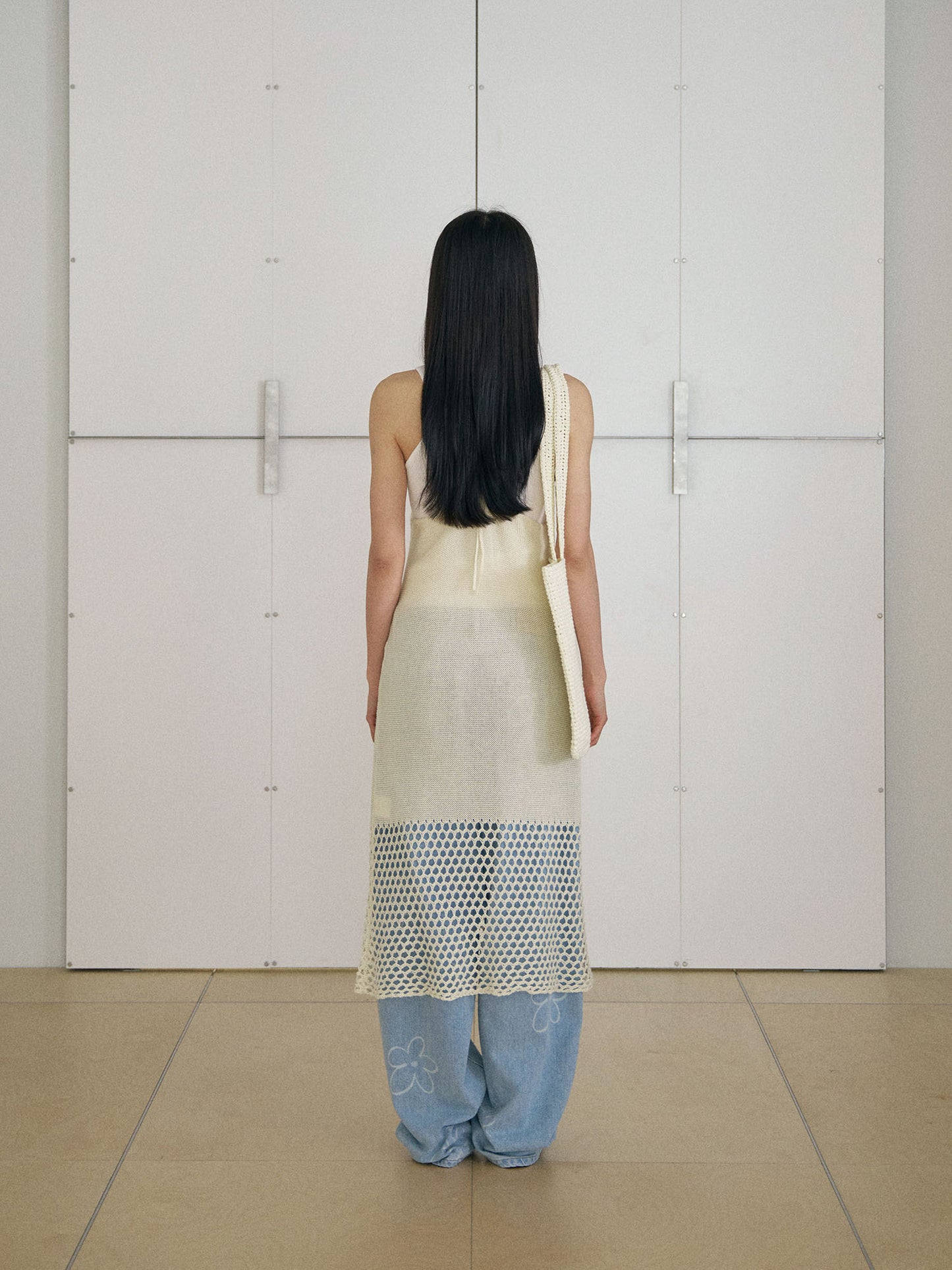 Handmade Paper Knit Bag - Ecru
