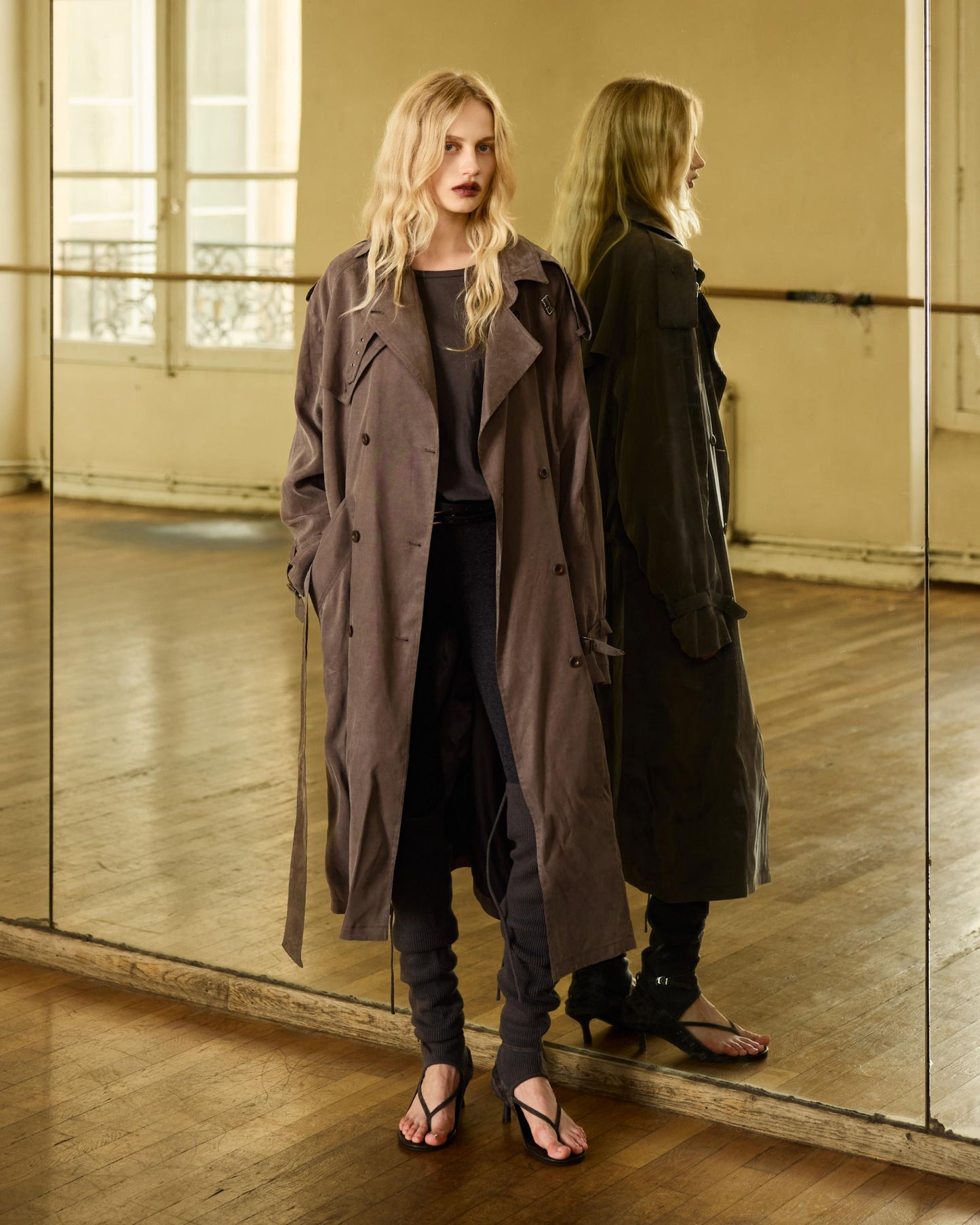 Eyelet Trench Coat