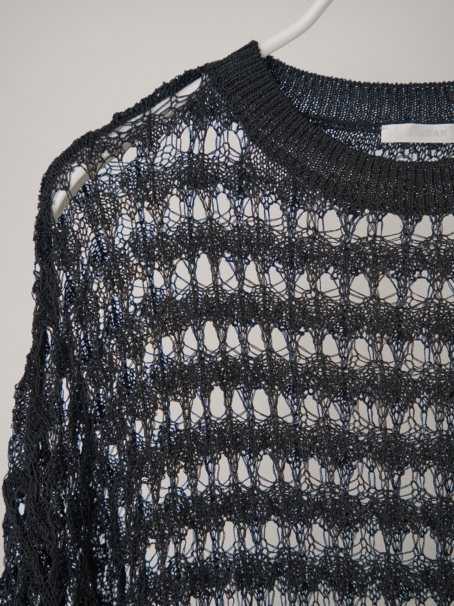 Net Round Pullover - Black
