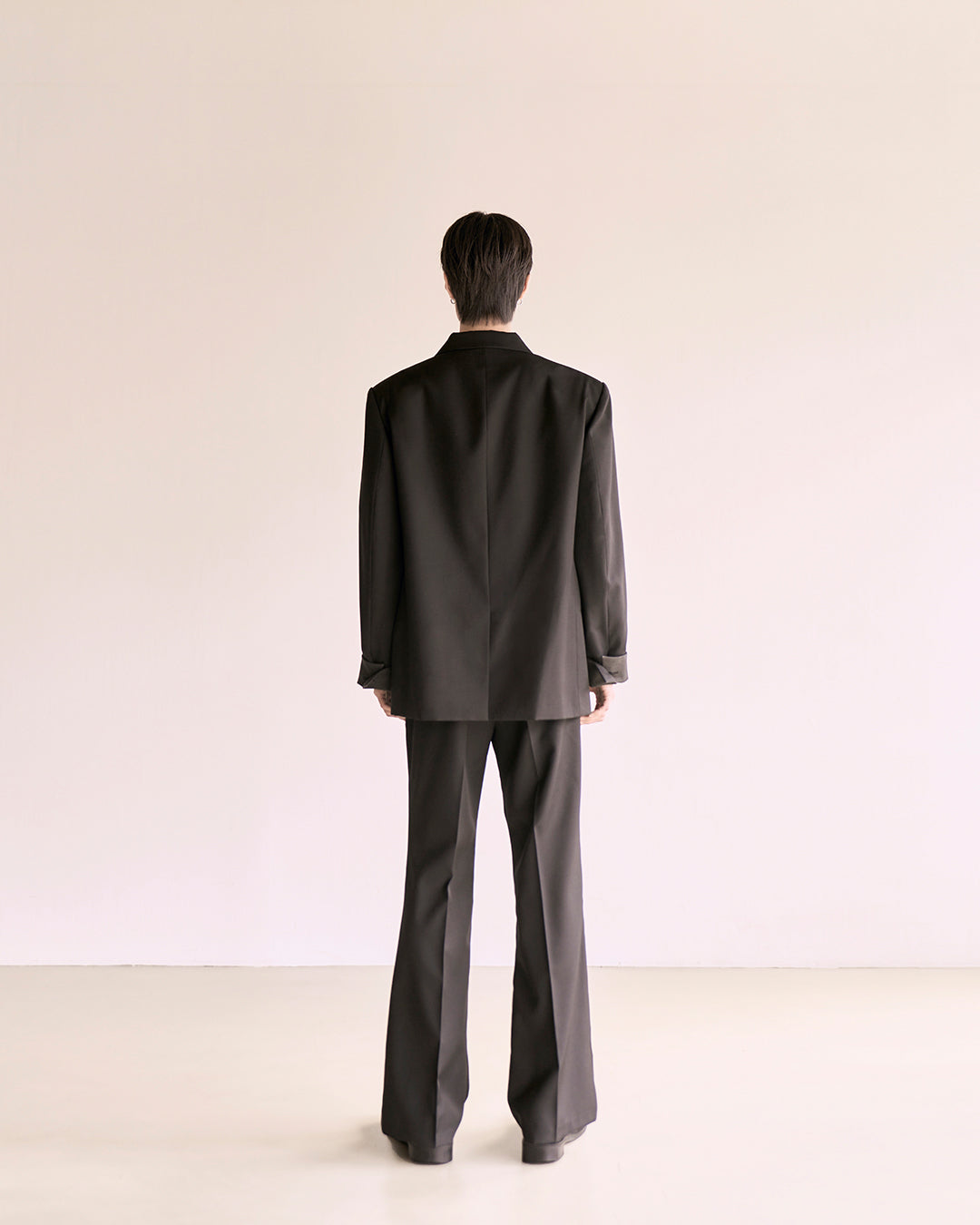 Choke Pocket Wool Flare Slacks_Black