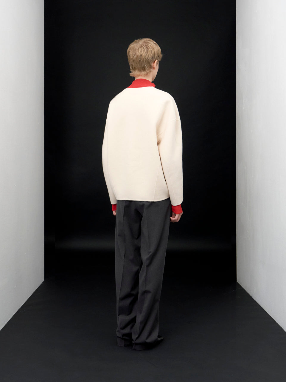 【ARIK. アリク AW】Caph belted tuck wide pants Melange charcoal