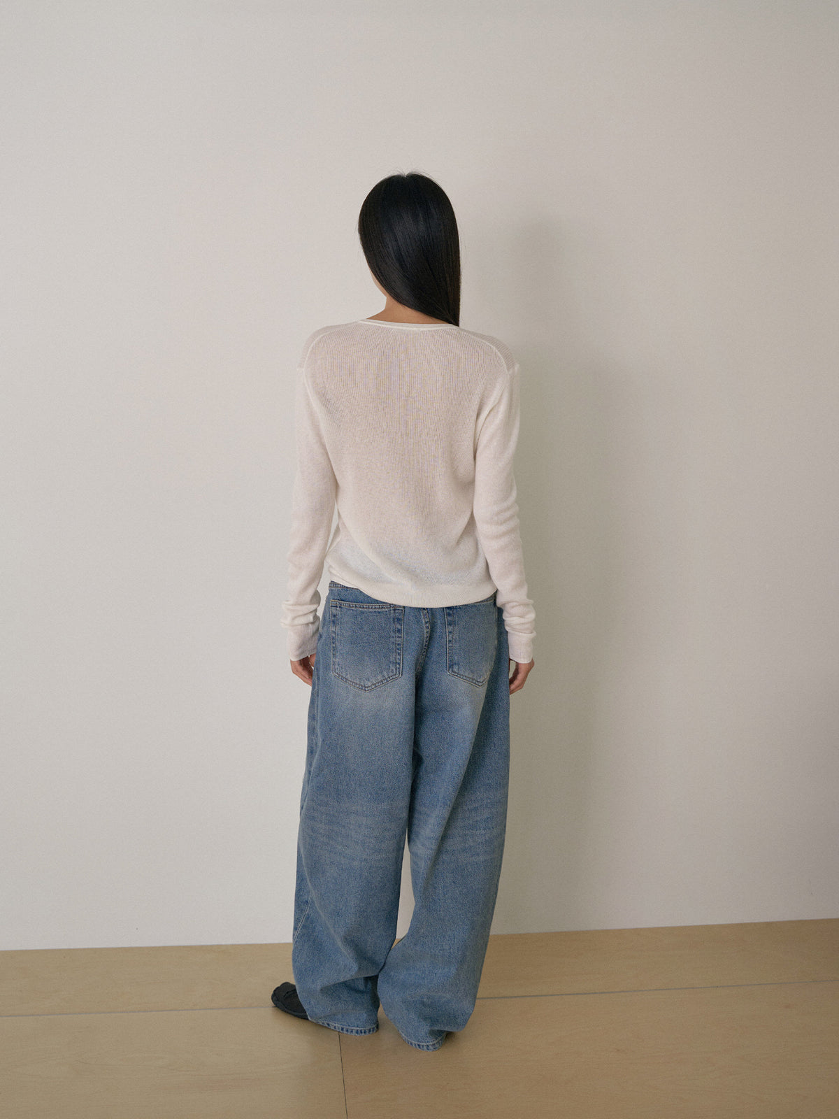 Henley Neck Pullover - Ivory 8