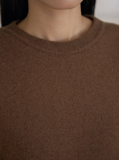 Cutoff Short Sleeve Pullover - Brown 11