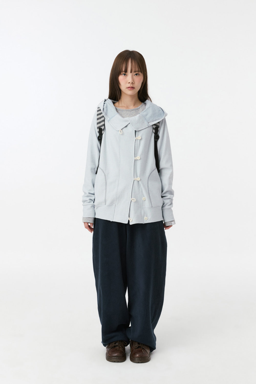 シグネチャー刺繍フリースパンツ(ネイビー)｜韓国ファッション【WooStore】