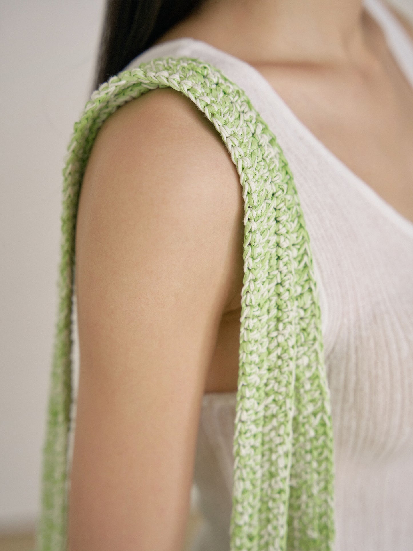 Handmade Paper Knit Bag - Green